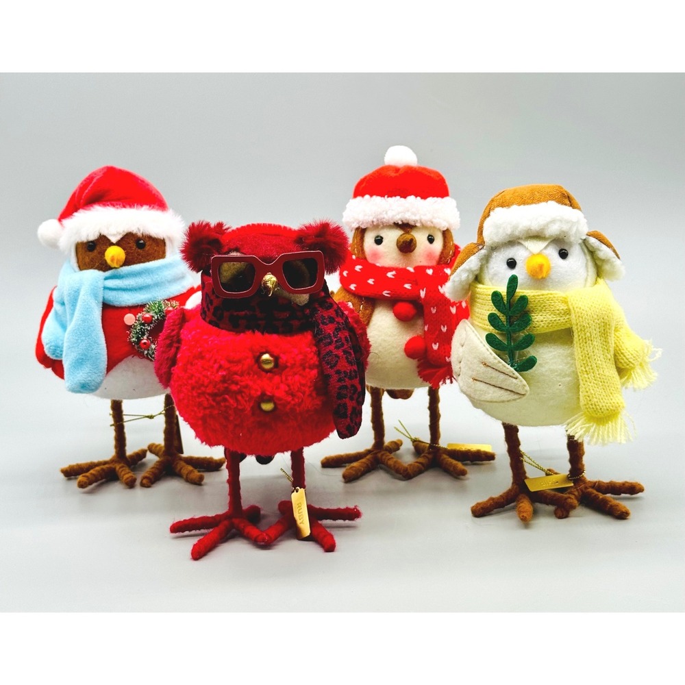 Target Wondershop Spritz Crinkle Chip Ruby Snap Bird Set of 4 Winter 2023